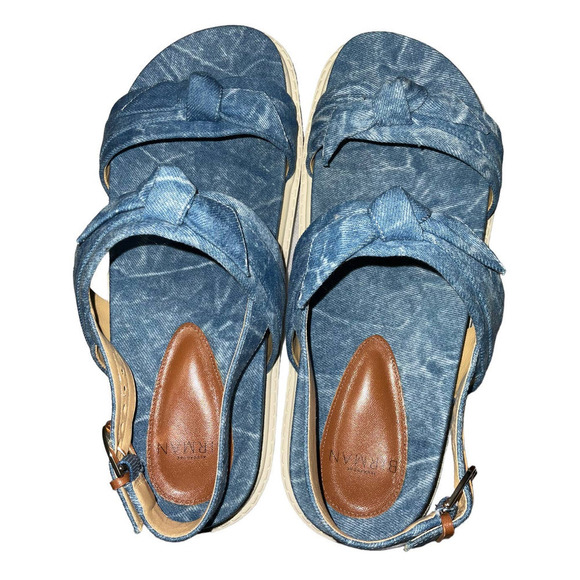 Alexandre Birman Clarita Sport Tractor Denim Blue US Size 10.5 Made in Brazil. - Picture 1 of 12